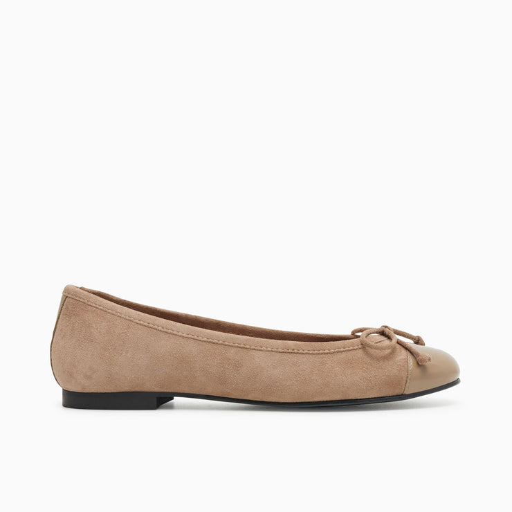 Jon Josef Balmoral Ballet Flat in Beige Suede Combo