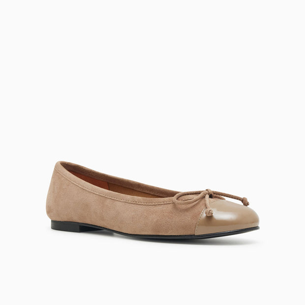 Jon Josef Balmoral Ballet Flat in Beige Suede Combo