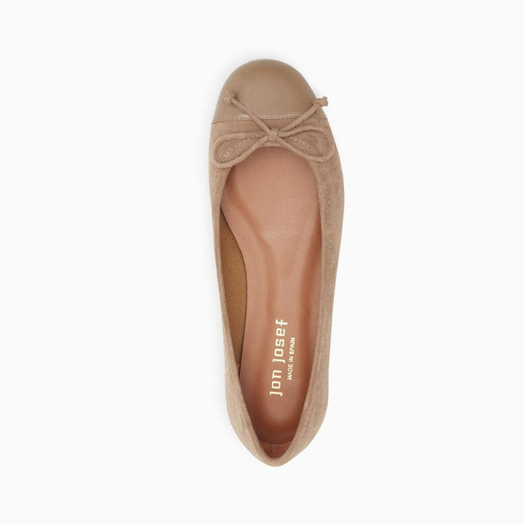 Jon Josef Balmoral Ballet Flat in Beige Suede Combo