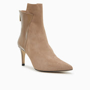 Jon Josef Bootie Two High Heel in Taupe Suede Combo