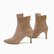 Jon Josef Bootie Two High Heel in Taupe Suede Combo