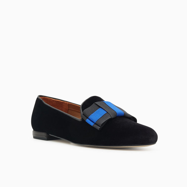 Jon Josef Gatsby Bow Flat in Black Velvet