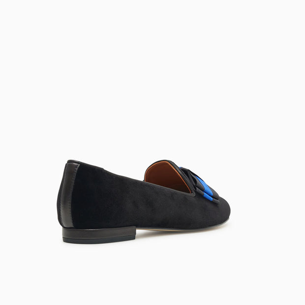 Jon Josef Gatsby Bow Flat in Black Velvet