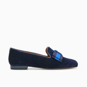 Jon Josef Gatsby Bow Flat in Navy Velvet