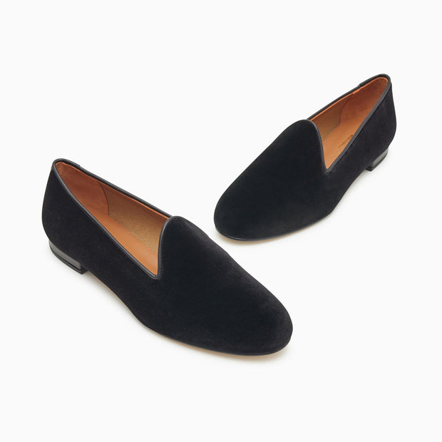 Jon Josef Gentry Loafer Flat in Black Velvet