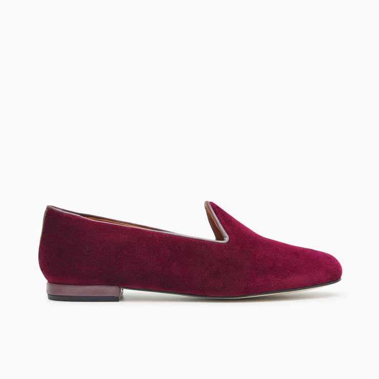 Jon Josef Gentry Loafer Flat in Burgundy Velvet