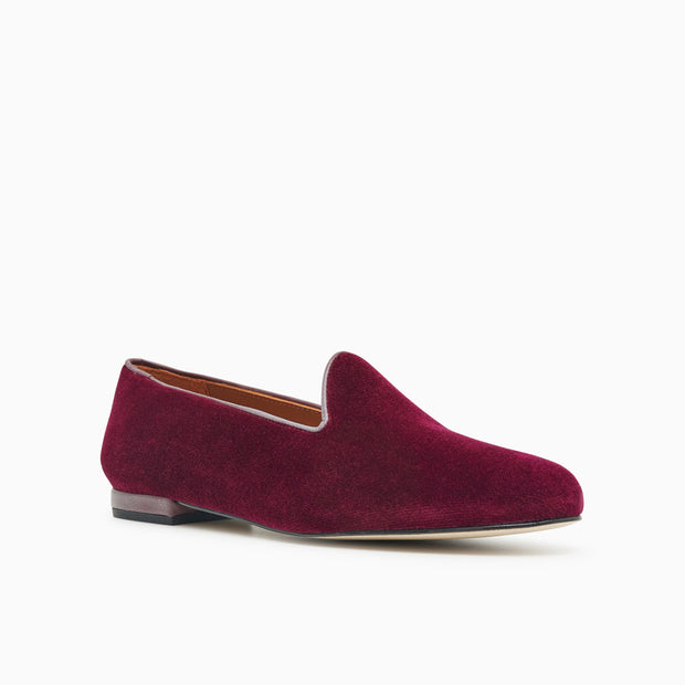 Jon Josef Gentry Loafer Flat in Burgundy Velvet