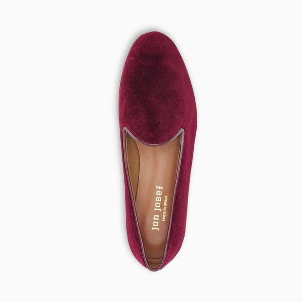 Jon Josef Gentry Loafer Flat in Burgundy Velvet