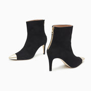 Jon Josef Nancy Metal Pointed Toe Bootie in Black Suede