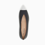 Jon Josef Real Metal Pointed Toe Flat in Black Leather