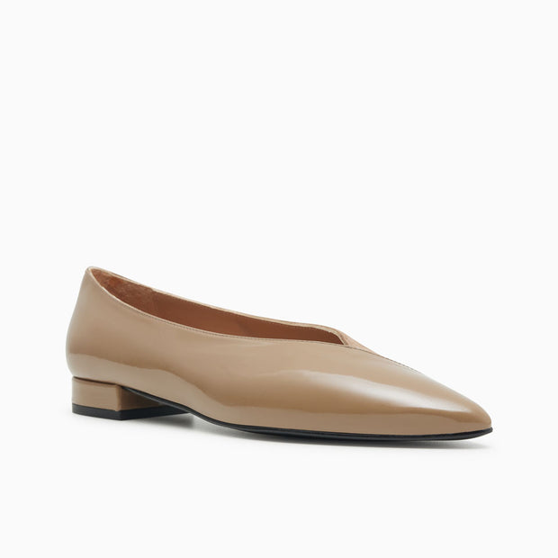 Jon Josef Real Two Pointed Toe Flat in Beige Suede Combo