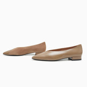 Jon Josef Real Two Pointed Toe Flat in Beige Suede Combo