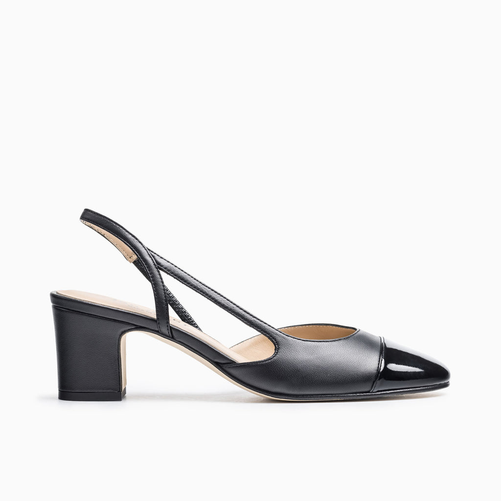 Buckle slingback block heel shoe white - Women's Heels | Ackermans