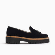 Jon Josef Gogo Lug Shoe in Black Velvet