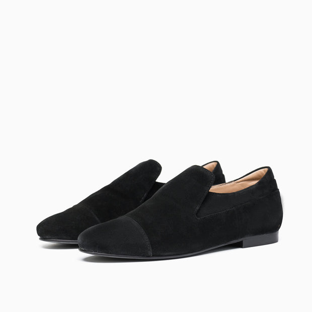 Jon Josef Moc Loafer in Black Split Suede