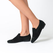 Jon Josef Moc Loafer in Black Split Suede