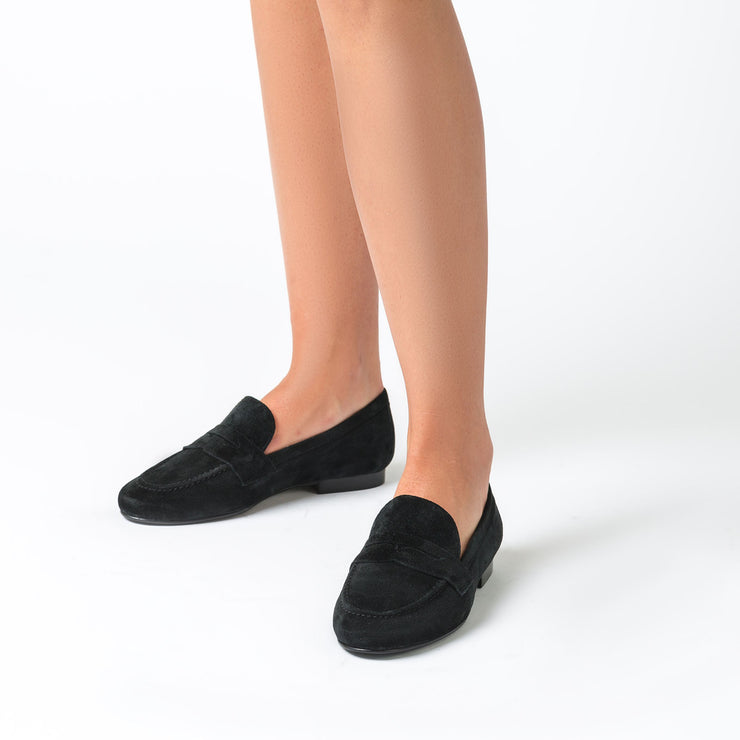 Jon Josef Taylor Loafer in Black Split Suede